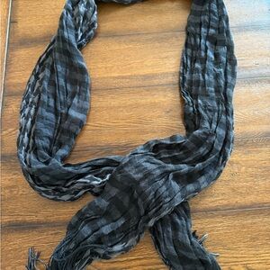 Black and Gray Checkered Scarf